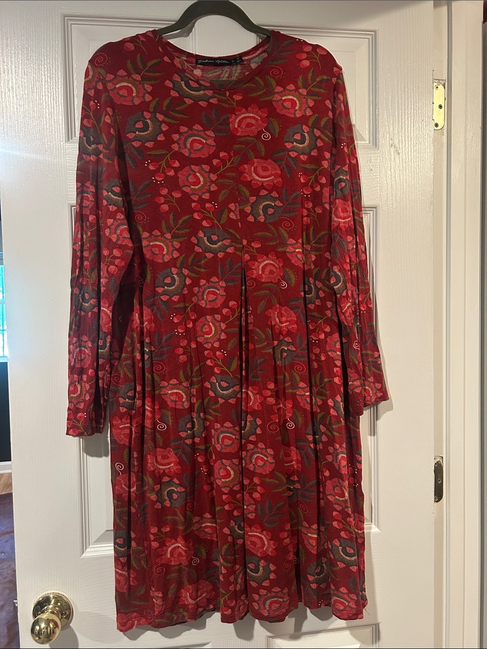 Gudrun Sjoden Pink Floral Long-Sleeve Pleated Dress